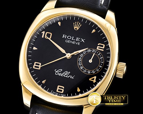 롤렉스 Cellini Date YG/LE Black Num/Sticks Asia 2824 -ROLCEL071E