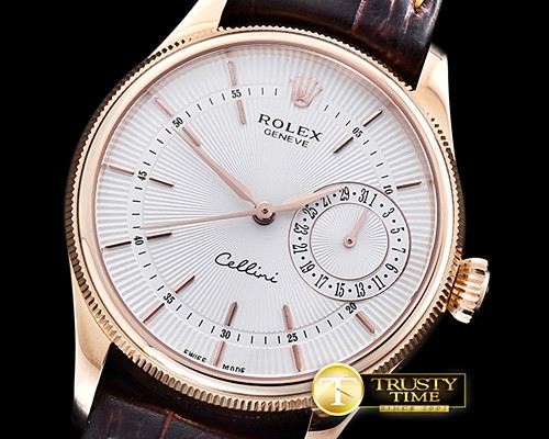 롤렉스 Cellini Date 39mm RG/LE White VFF Asia 3165 Mod -ROLCEL073A