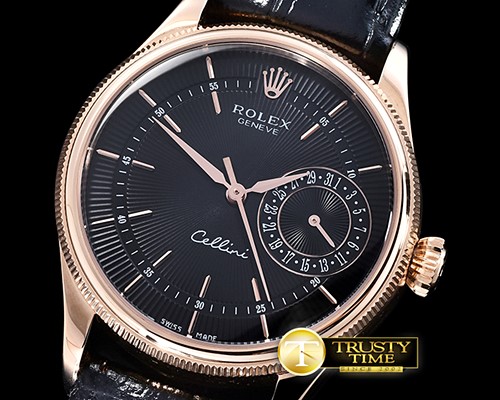롤렉스 Cellini Date 39mm RG/LE Black VFF Asia 3165 Mod -ROLCEL073B
