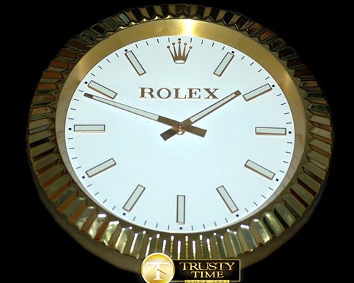 롤렉스 Dealer Clock SuperOcean Style YG/Wht Swiss Quartz -ROLCLK010