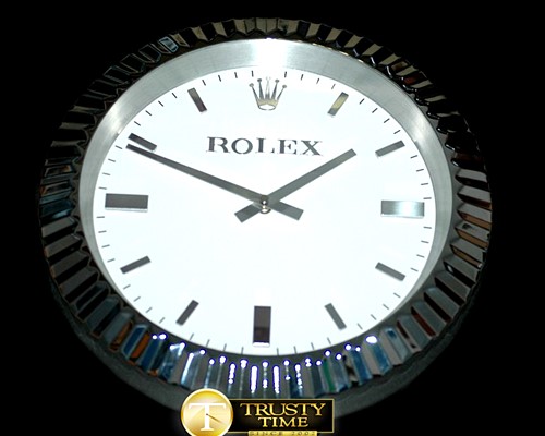 롤렉스 Dealer Clock SuperOcean Style SS/Wht Swiss Quartz -ROLCLK012