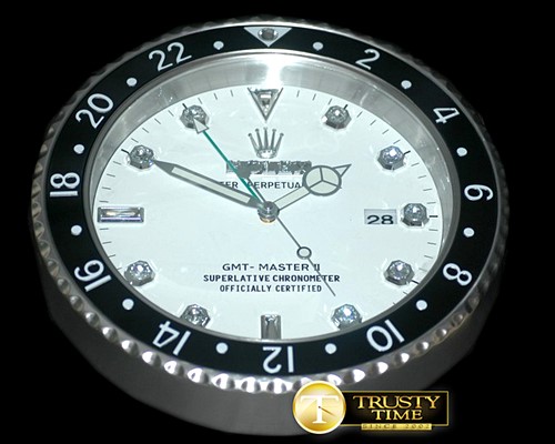 롤렉스 Dealer Clock GMT Style Black White Swiss Quartz -ROLCLK030