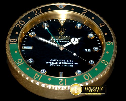 롤렉스 Dealer Clock GMT Style Green Green/Black Swiss Qtz -ROLCLK033