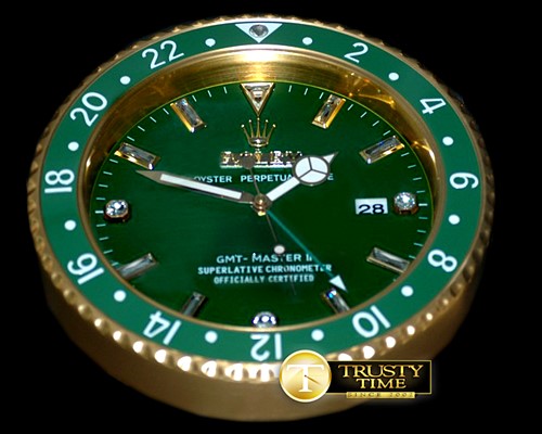 롤렉스 Dealer Clock GMT Style Green Green Swiss Quartz -ROLCLK034