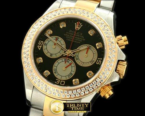 롤렉스 2011 SS/Diam/YG Blk/Wht Diam A7750 Sec@6 28800 -ROLDYT0095A