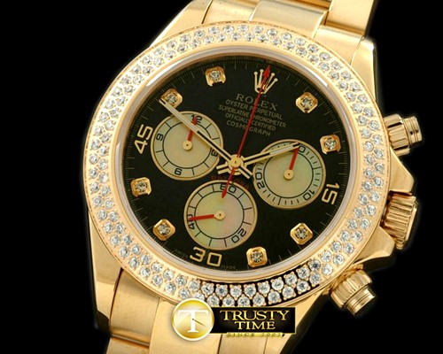 롤렉스 2011 YG/Diam/YG Blk/Wht Diam A7750 Sec@6 28800 -ROLDYT0097B