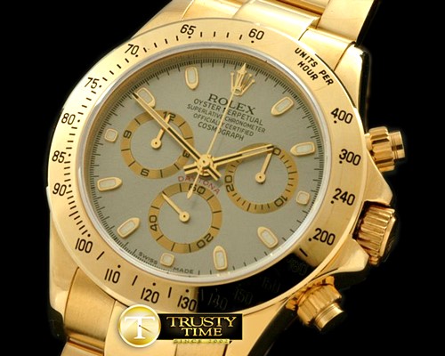 롤렉스 Daytona 116528 YG/YG Grey Stick A7750 Sec@6 -ROLDYT0101C