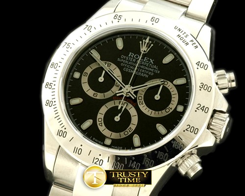 롤렉스 Daytona 116528 SS/SS Black Stick A7750 Sec@6 -ROLDYT0102B