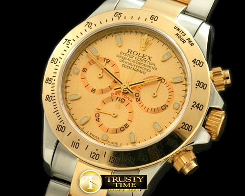 롤렉스 Daytona 116523 YG/SS Gold Stick A7750 Sec@6 -ROLDYT0111B