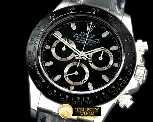 롤렉스 Daytona 116519 SS/CER/LE Black A7750 Sec@6 -ROLDYT0136B