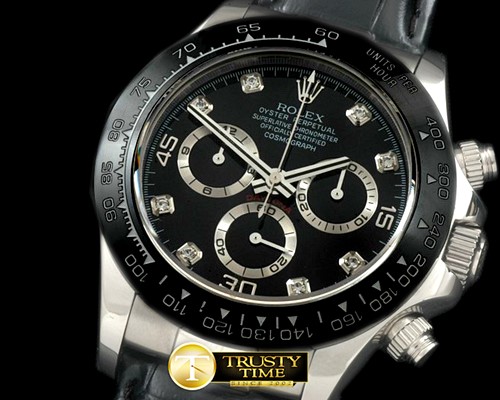 롤렉스 Daytona 116519 SS/CER/LE Black Diam A7750 Sec@6 -ROLDYT0136F