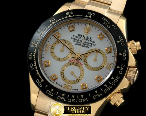 롤렉스 Daytona 116528 YG/YG MOP White Diam A7750 Sec@6 -ROLDYT0138C