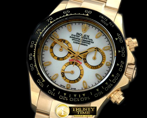롤렉스 Daytona 116528 YG/YG White Stk A7750 Sec@6 -ROLDYT0139A