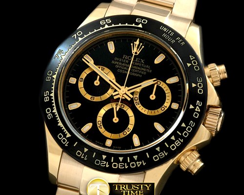 롤렉스 Daytona 116528 YG/YG Black Stk A7750 Sec@6 -ROLDYT0139C