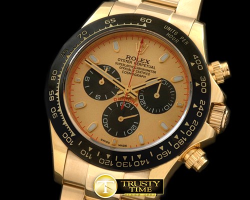 롤렉스 Daytona 116528 YG/YG Gold Stk A7750 Sec@6 -ROLDYT0139E