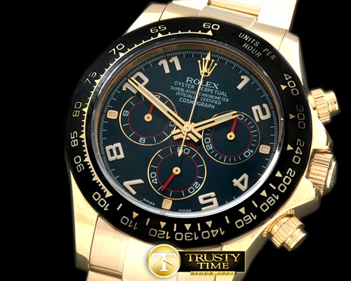롤렉스 Daytona 116528 YG/YG Blue Num A7750 Sec@6 -ROLDYT0140E