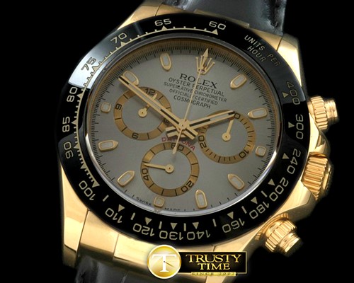 롤렉스 Daytona 116528 YG/LE Grey Stk A7750 Sec@6 28800 -ROLDYT0141C