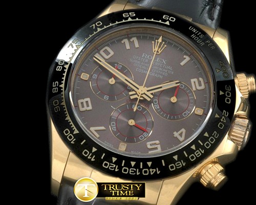 롤렉스 Daytona 116528 YG/LE Grey Num A7750 Sec@6 28800 -ROLDYT0141D