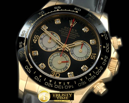 롤렉스 Daytona 116528 YG/LE Black Diam A7750 Sec@6 -ROLDYT0142C