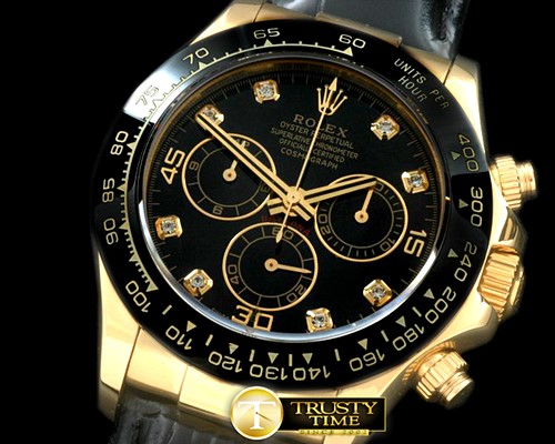 롤렉스 Daytona 116528 YG/LE Black Diam A7750 Sec@6 -ROLDYT0142G