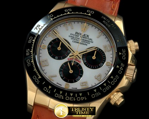 롤렉스 Daytona 116528 YG/LE Wht Num A7750 Sec@6 -ROLDYT0143A