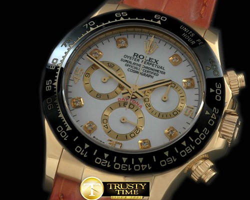 롤렉스 Daytona 116528 YG/LE Wht Diam A7750 Sec@6 -ROLDYT0143G