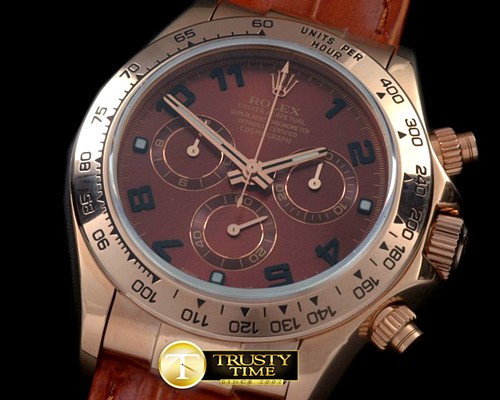 롤렉스 2015 RG/LE Brown Numerals A7750 Sec@6 -ROLDYT0145