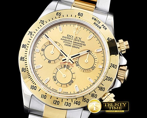 롤렉스 Daytona TT YG/SS Gold Stick JF A7750 -ROLDYT0183B