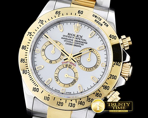 롤렉스 Daytona TT YG/SS White Stick JF A7750 -ROLDYT0183C