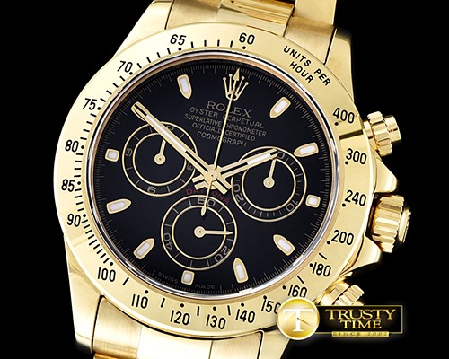 롤렉스 Daytona 18K YG Wrapped Black Stk BP A7750 Mod 4130 -ROLDYT0184