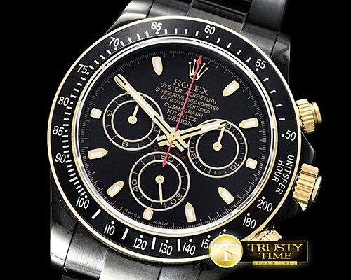 롤렉스 Daytona Kravitz LK01 DLC/DLC Black/Gold BP V2 A7750 -ROLDYT0224A