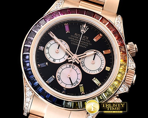 롤렉스 Daytona 116595 RBOW RG/RG Black BP A7750 4130 Mod -ROLDYT0238