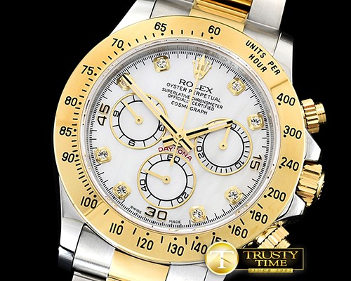 롤렉스 Daytona 116523 YG/SS MOP Diam OMF A7750 Mod -ROLDYT0242A