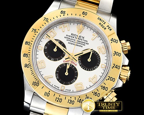 롤렉스 Daytona 116523 YG/SS White Num OMF A7750 Mod -ROLDYT0242D