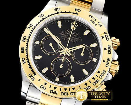 롤렉스 Daytona 116523 YG/SS Black Stk OMF A7750 Mod -ROLDYT0242G