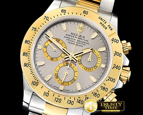 롤렉스 Daytona 116523 YG/SS Grey Stk OMF A7750 Mod -ROLDYT0242J