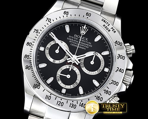롤렉스 Daytona 116520 904L SS/SS Blk GMF Asia 7750 A4130 -ROLDYT0250A
