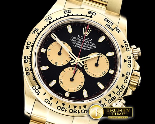 롤렉스 Daytona 116518 YG/YG Black/Stk ARF V2 A4130 Mod -ROLDYT0253A