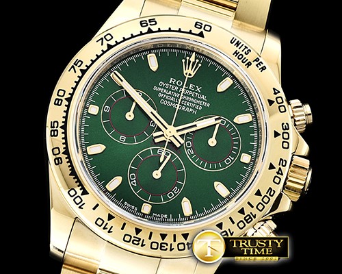 롤렉스 Daytona 116518 YG/YG Green/Stk ARF V2 A4130 Mod -ROLDYT0253B