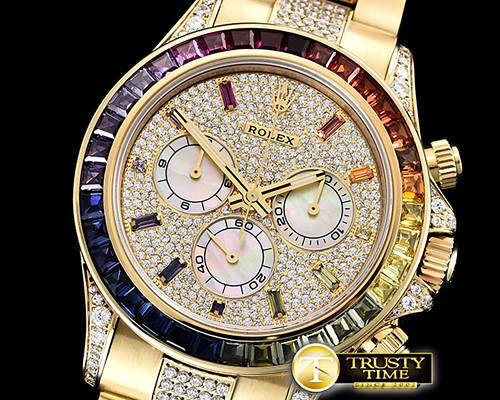 롤렉스 Daytona 116598 RBOW YG/YG Diams BP A7750 4130 Mod -ROLDYT0256C