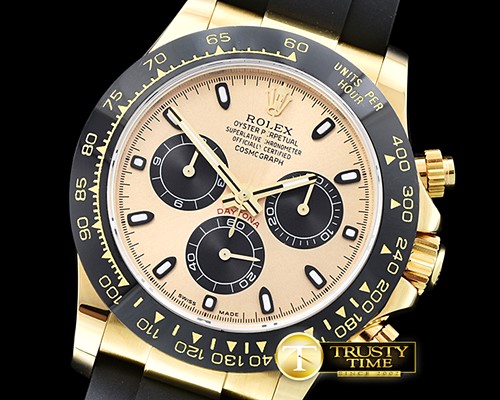 롤렉스 Daytona Cer Wrapped YG/RU Gold Stk BP Ult A7750 Mod -ROLDYT201
