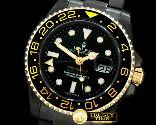롤렉스 Pro Hunter GMT Master PVD/YG Blk Ceramic Bez A2836 -ROLGMT072B