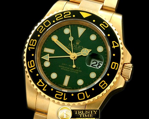 롤렉스 YG/YG 2008 GMT Green Swiss 2836 -ROLGMT077