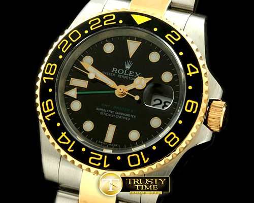 롤렉스 SS/YG 2008 GMT TT Black Swiss 2836 -ROLGMT084