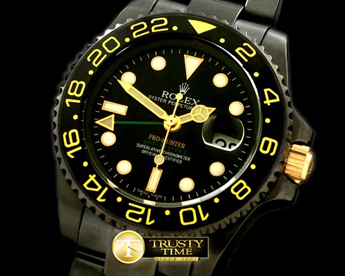롤렉스 Pro Hunter GMT PVD Blk Ceramic Bez Swiss 2836 -ROLGMT088C