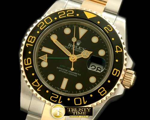 롤렉스 SS/YG 2008 GMT TT Black Swiss 2836 -ROLGMT092