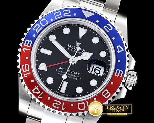롤렉스 GMT II Red/Blue SS/SS Black BP A3186 Mod -ROLGMT115
