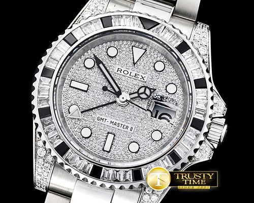 롤렉스 GMT II Diams/Blk SS/SS Diams BP A3186 Mod -ROLGMT116