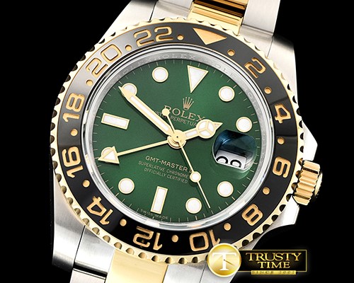 롤렉스 GMT Master II 116713LN 904L YG/SS Green GMF A2836 -ROLGMT137