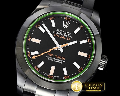 롤렉스 Milgauss Pro Hunter 116400GV SS/SS Blk BP Asia 3131 -ROLMIL023